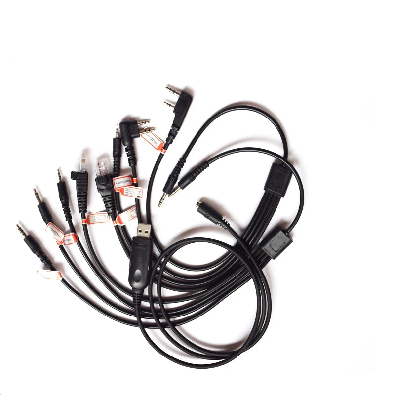 8 in 1 Programming Cable for Motorola PUXING BaoFeng UV-5R for Yaesu for Wouxun Hyt for Kenwood Radio Car Radio