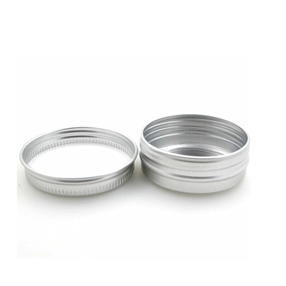 100ml/g 120g/ml 150g 200g /ml 250g/ml Aluminium Tins pot,case containers with screw thread window lid for Lip Balm Gloss Candle