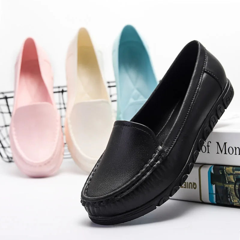 Women Platform Shoes Woman Flat Casual Pleat Heel Shoes Lady Slip On Mesh Comfort Plain Black Shoes dames schoenen 553