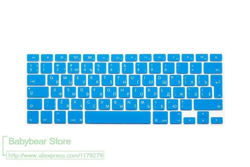 US EU Euro RU Russian Letter Keyboard Cover For Macbook Air Pro Retina 13 15 Laptop Russia Protector skin For iMac 13.3 15.4