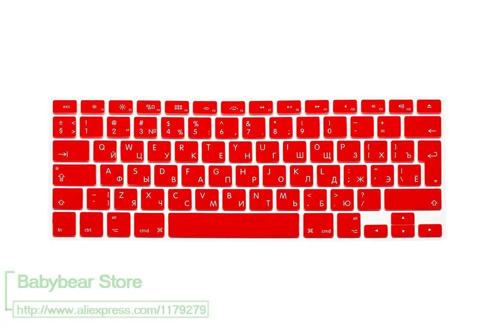 US EU Euro RU Russian Letter Keyboard Cover For Macbook Air Pro Retina 13 15 Laptop Russia Protector skin For iMac 13.3 15.4