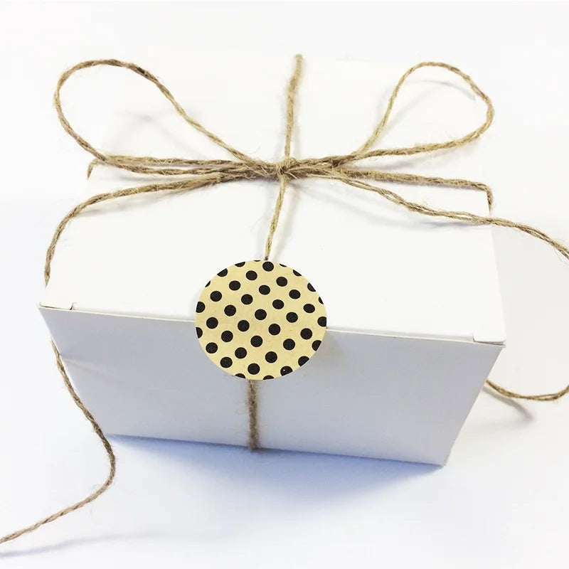 90pcs Vintage Fashion Heart+Dots+Twill series Round Kraft paper Sticker for Handmade Products Gift seal sticker label