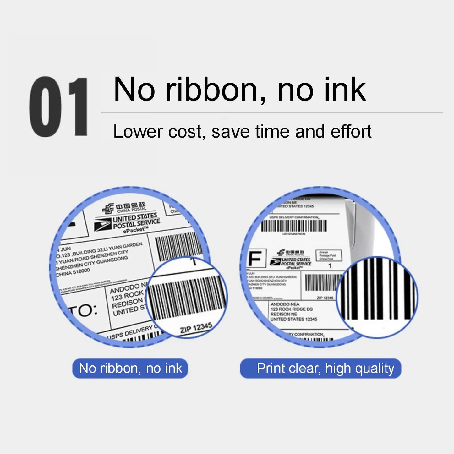 Waterproof 30 40 50MM Width Blank White Direct Print Thermal Paper Sticker for Bar code Label Price Tag in Roll Oil-proof