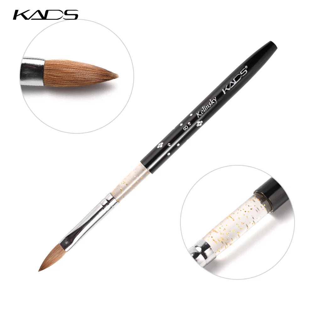 KADS Size 8# black Kolinsky Sable Brush.Professional kolinsky sable acrylic nail brush for acrylic brush