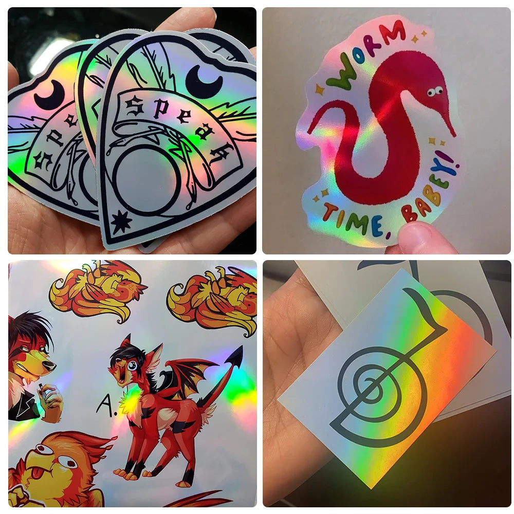 10/20/30/40/50/100 Sheets Holographic Sticker A4 Printable Vinyl Sticker Paper Waterproof Self-adhesive Rainbow InkJet Printer