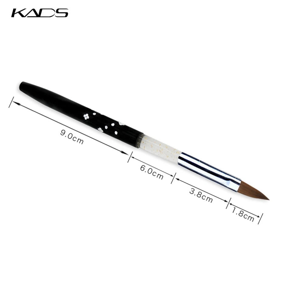 KADS Size 8# black Kolinsky Sable Brush.Professional kolinsky sable acrylic nail brush for acrylic brush