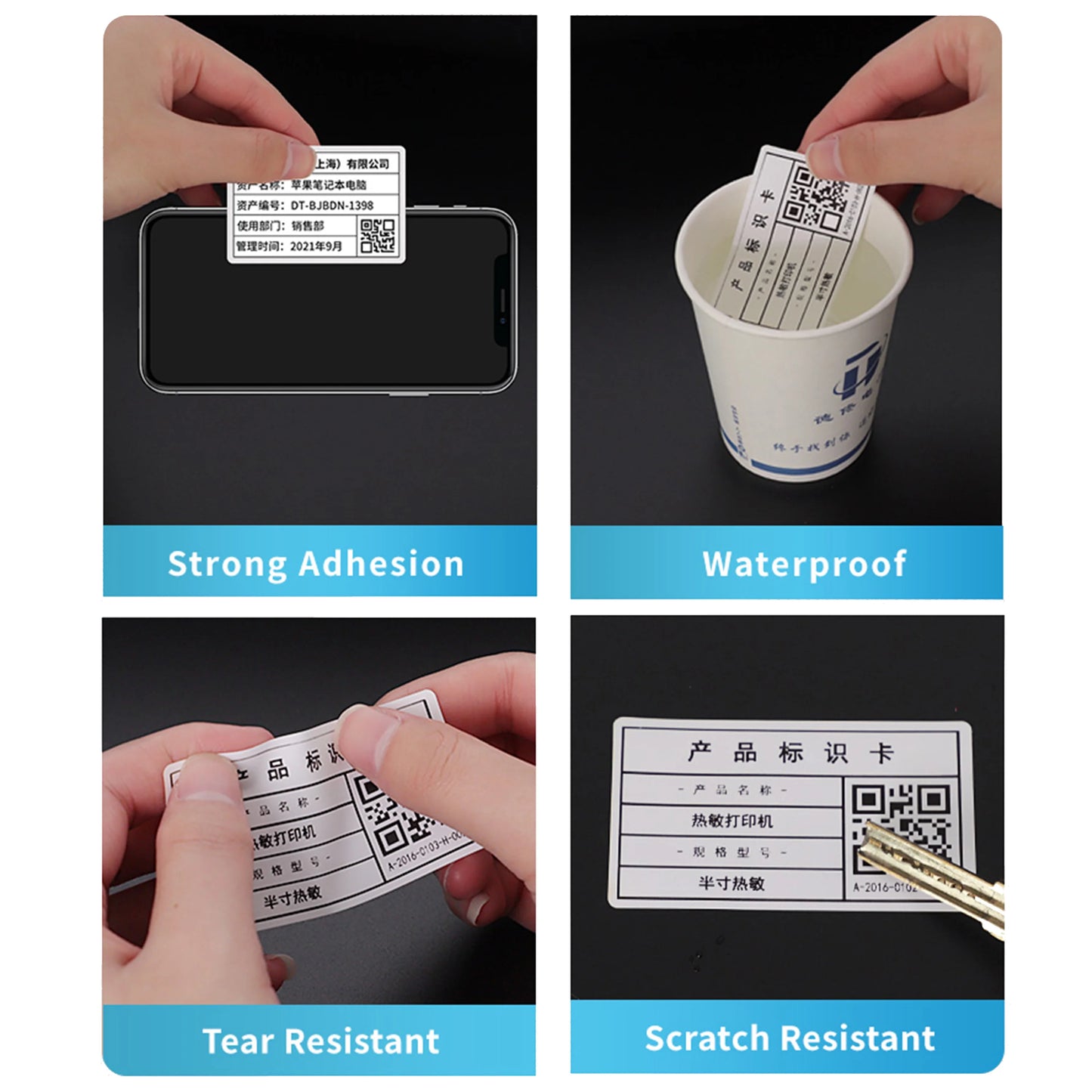 Thermal Adhesive Label Papers for DETONGER P1 DP23 DP30 DP80 3 Rolls Waterproof Oilproof Tear Resistant Sticker