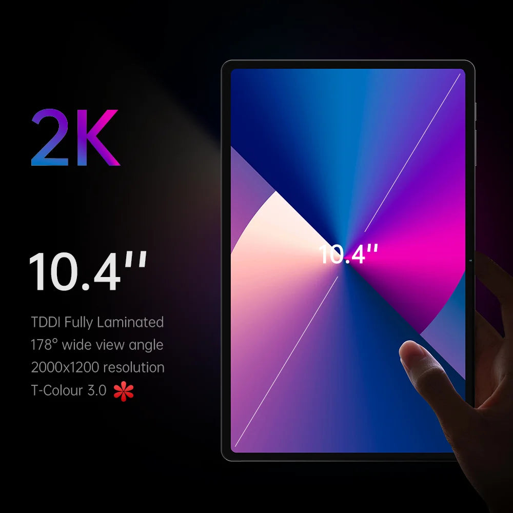 Teclast T40HD 10.4'' Android 13 Tablet 1200x2000 FHD 8GB RAM 128GB ROM UNISOC T606 Octa Core Widevine L1 7200mAh 4G VoLTE Tablet