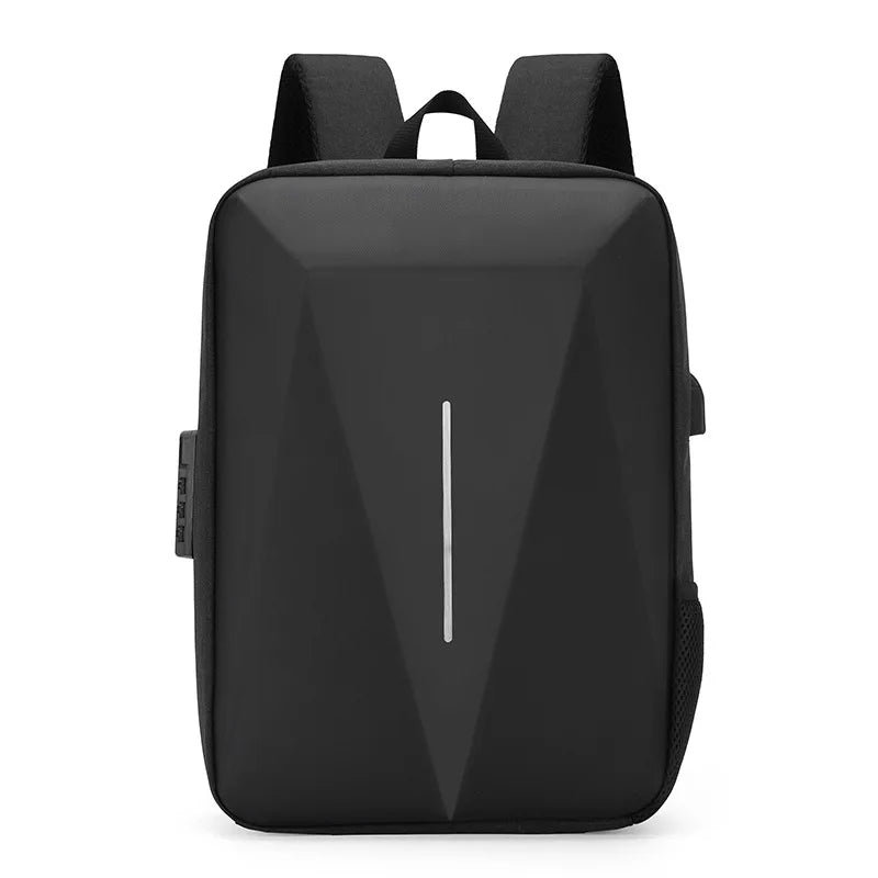 Black PC Hard Shell Bag Leisure Commuting Waterproof Lightweight Business Backpack Men's Backpack Anti-theft Lock Computer Bag