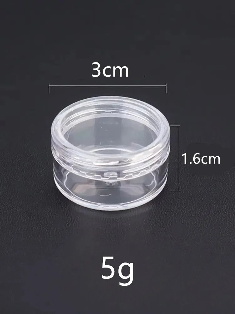 100pc 5g 10g 3g 20g/ml round small plastic ps jar pot case bottle for Makeup Cosmetic cream sample nail art glitter dust powder
