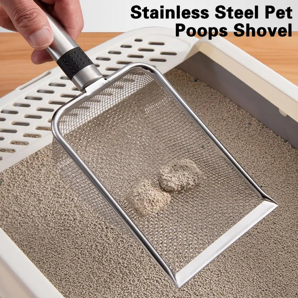 Cat Litter Shovel Anti-rust Non-slip Time-saving Stainless Steel Pet Poops Shovel Climbing Pet Shovel Pet Supplies
