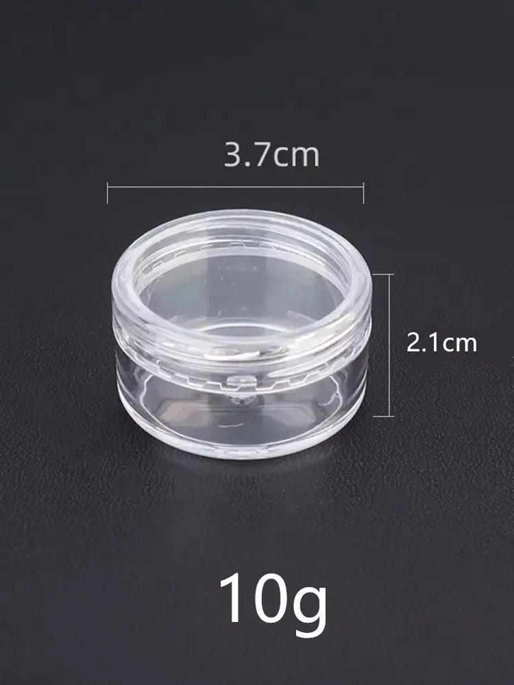 100pc 5g 10g 3g 20g/ml round small plastic ps jar pot case bottle for Makeup Cosmetic cream sample nail art glitter dust powder