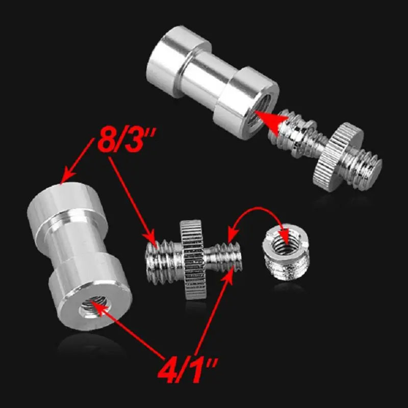 1Set 1/4 3/8" Male Female Metal Screw Kits Tripod Monopod Screw Mount Convert Adapter Light Stand Photography