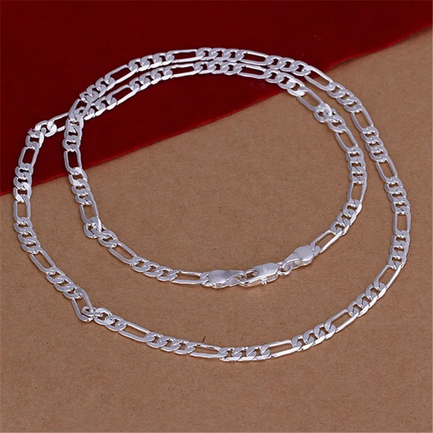 925 N102 Free shipping Popular Beautiful fashion Elegant silver color charm 4MM WOMEN LADY nice chain hot Necklace jewelry