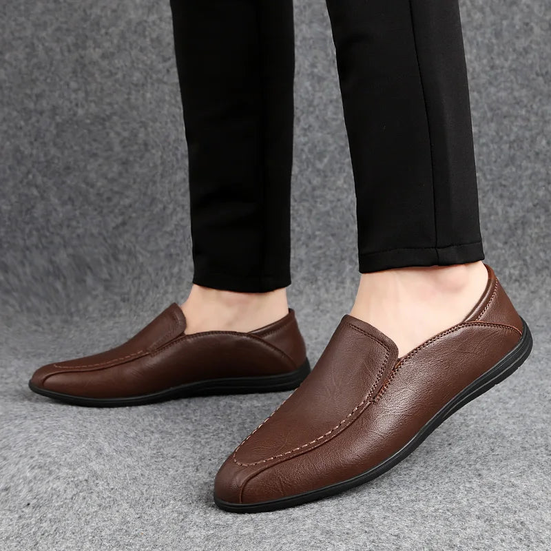 Men Brand Casual Leather Loafer Shoes Soft Comfortable Driving Shoes Men Moccasins Footwear Mokasin Kasual For Men Schoenen 2022