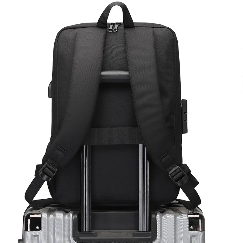 Black PC Hard Shell Bag Leisure Commuting Waterproof Lightweight Business Backpack Men's Backpack Anti-theft Lock Computer Bag