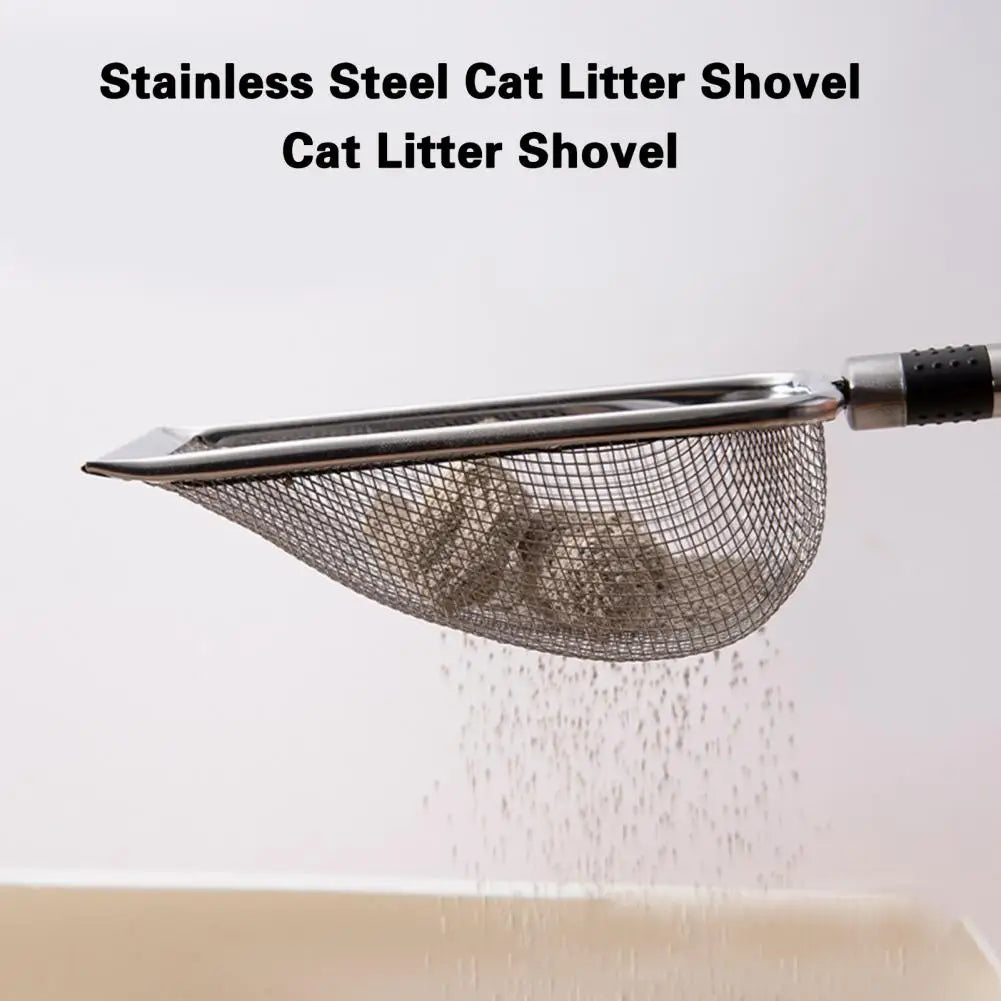 Cat Litter Shovel Anti-rust Non-slip Time-saving Stainless Steel Pet Poops Shovel Climbing Pet Shovel Pet Supplies