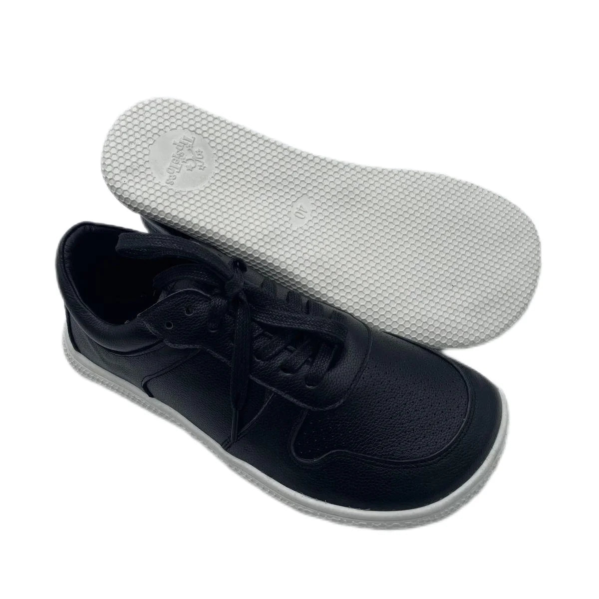 Tipsietoes 2024 Barefoot Genuine Leather Sneaker For Women Men Flat Soft Zero Drop Sole Wider Toe Box Flexible Light Weight