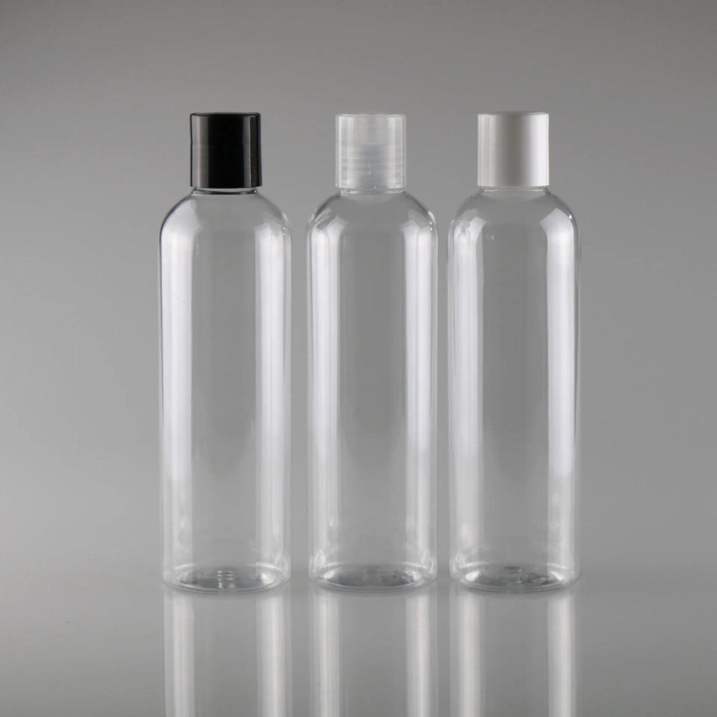 30ml 50/60ml 120ml 150ml 200ml 250ml 300ml 500ml empty round Dispensing Caps Plastic Bottle, clear PET bottle with disc top cap