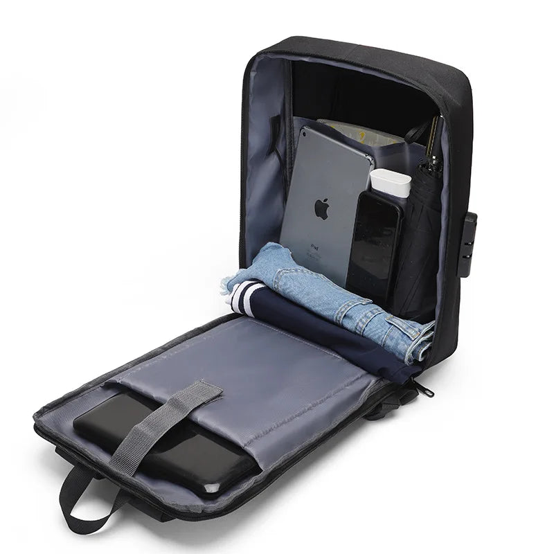 Black PC Hard Shell Bag Leisure Commuting Waterproof Lightweight Business Backpack Men's Backpack Anti-theft Lock Computer Bag