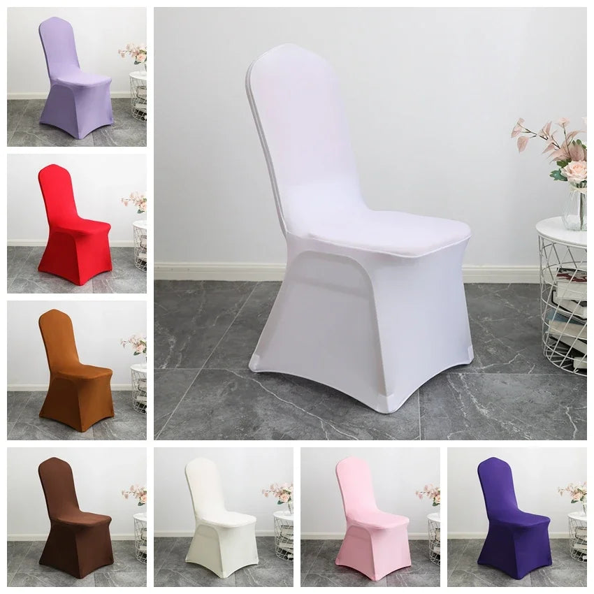Chair Cover Spandex Wedding Universal Stretch Elastic Birthday Party Hotel Banquet Dining Room Washable Thick Quality
