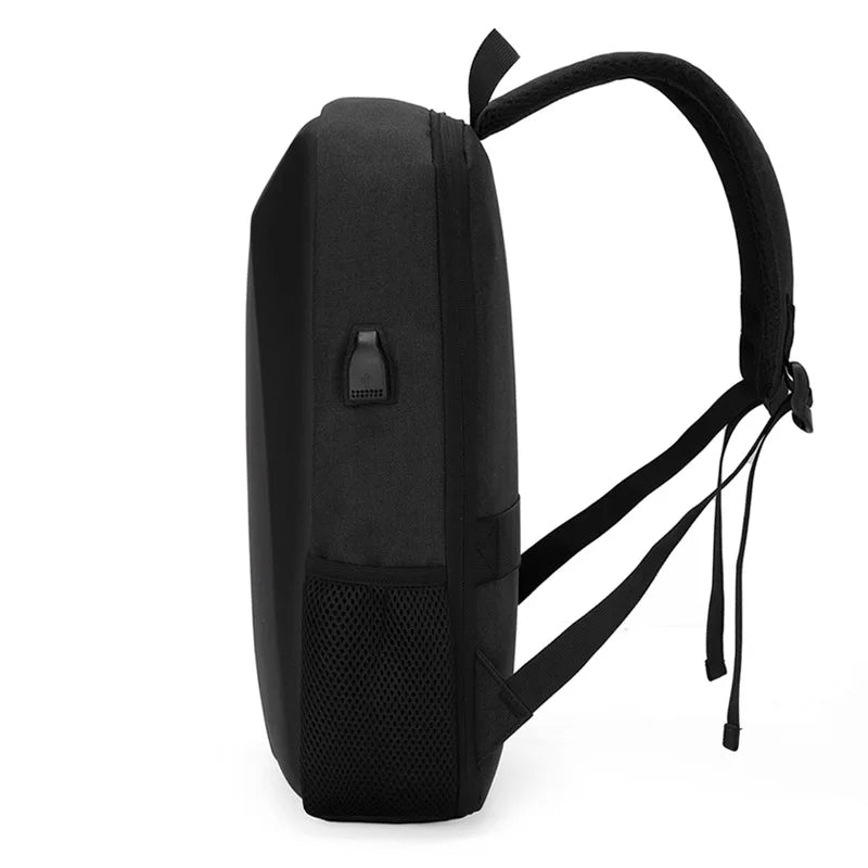Black PC Hard Shell Bag Leisure Commuting Waterproof Lightweight Business Backpack Men's Backpack Anti-theft Lock Computer Bag