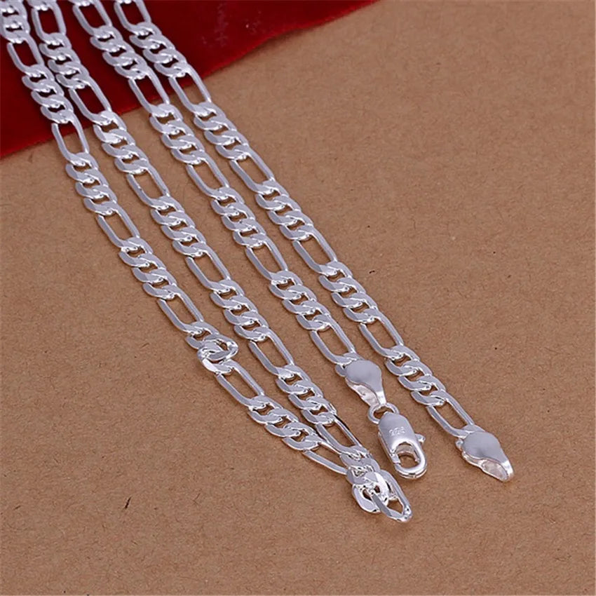 925 N102 Free shipping Popular Beautiful fashion Elegant silver color charm 4MM WOMEN LADY nice chain hot Necklace jewelry
