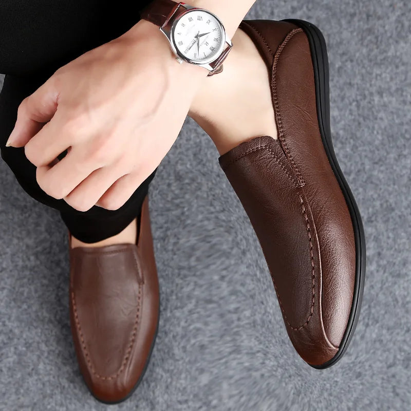 Men Brand Casual Leather Loafer Shoes Soft Comfortable Driving Shoes Men Moccasins Footwear Mokasin Kasual For Men Schoenen 2022