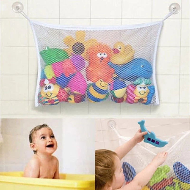 Baby Bathroom Mesh Bag Sucker Design For Bath Toys Bag Baby Kids Toy Storage Mesh Toy Bag Net Infant Bathing Hanging Organizer