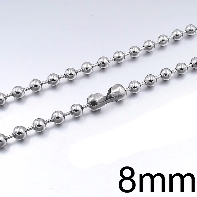 MENS Bead Ball Chain Choker Necklace Women Jewelry Accessories For Christmas Gift Party Stainless Steel necklace WN040