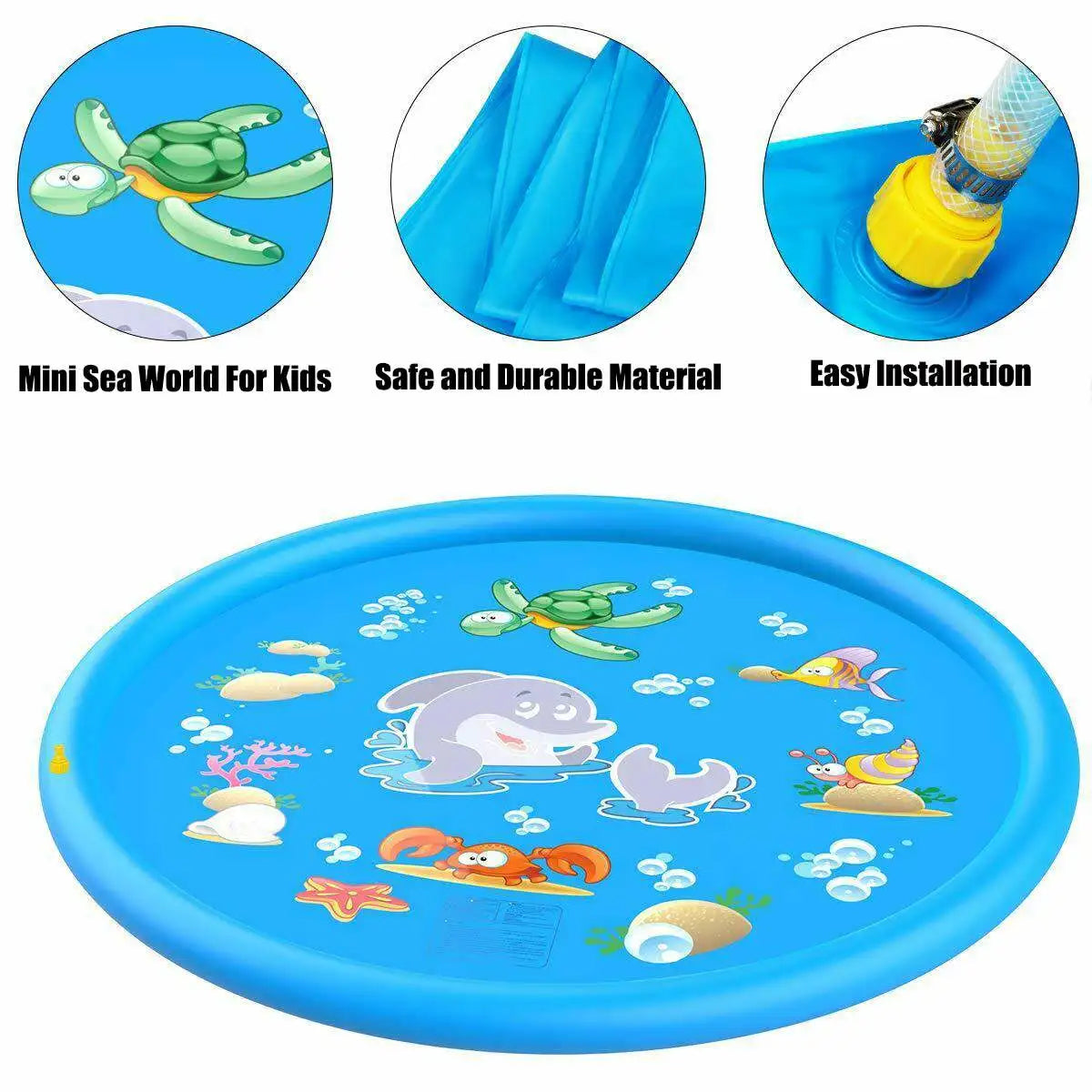 Inflatable Kids Round Water Splash Play Pool PVC Swimming Pools 100cm Playing Sprinkler Mat Yard Outdoor Fun Dropshipping