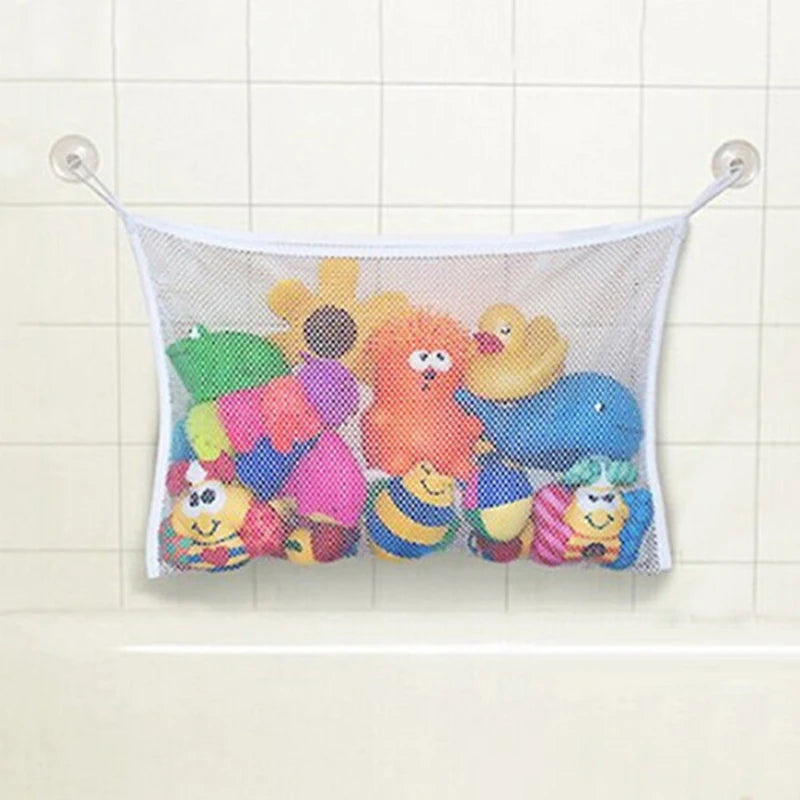 Baby Bathroom Mesh Bag Sucker Design For Bath Toys Bag Baby Kids Toy Storage Mesh Toy Bag Net Infant Bathing Hanging Organizer