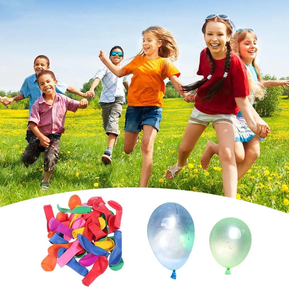 111pcs Multicolor Latex Filling Water Balloon Kids Summer Outdoor Beach Toy Easy Kit Latex Filling Water Bomb Ball Fight Games