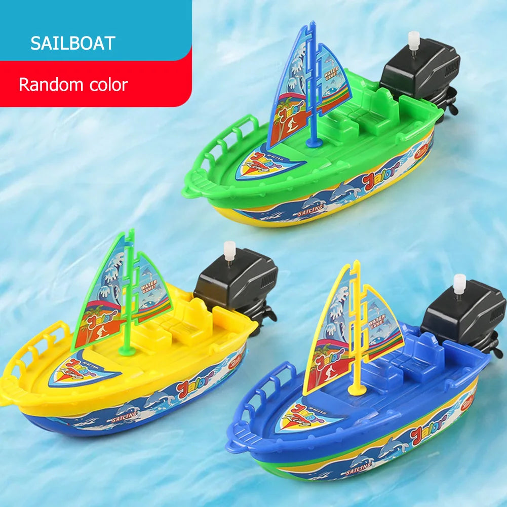 1Pc Speed Boat Ship Wind Up Toy Float In Water Kid Toys Classic Clockwork Toys Winter Shower Bath Toy for Children Boys Toys