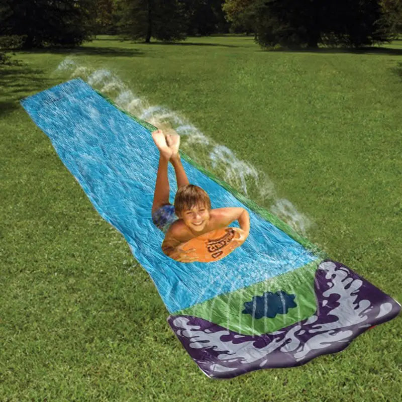 4.8x0.7m Lawn Water Slide Interactive Family Game Water Lawn Single Person Slide Toy Summer Gift Backyard Water for Play