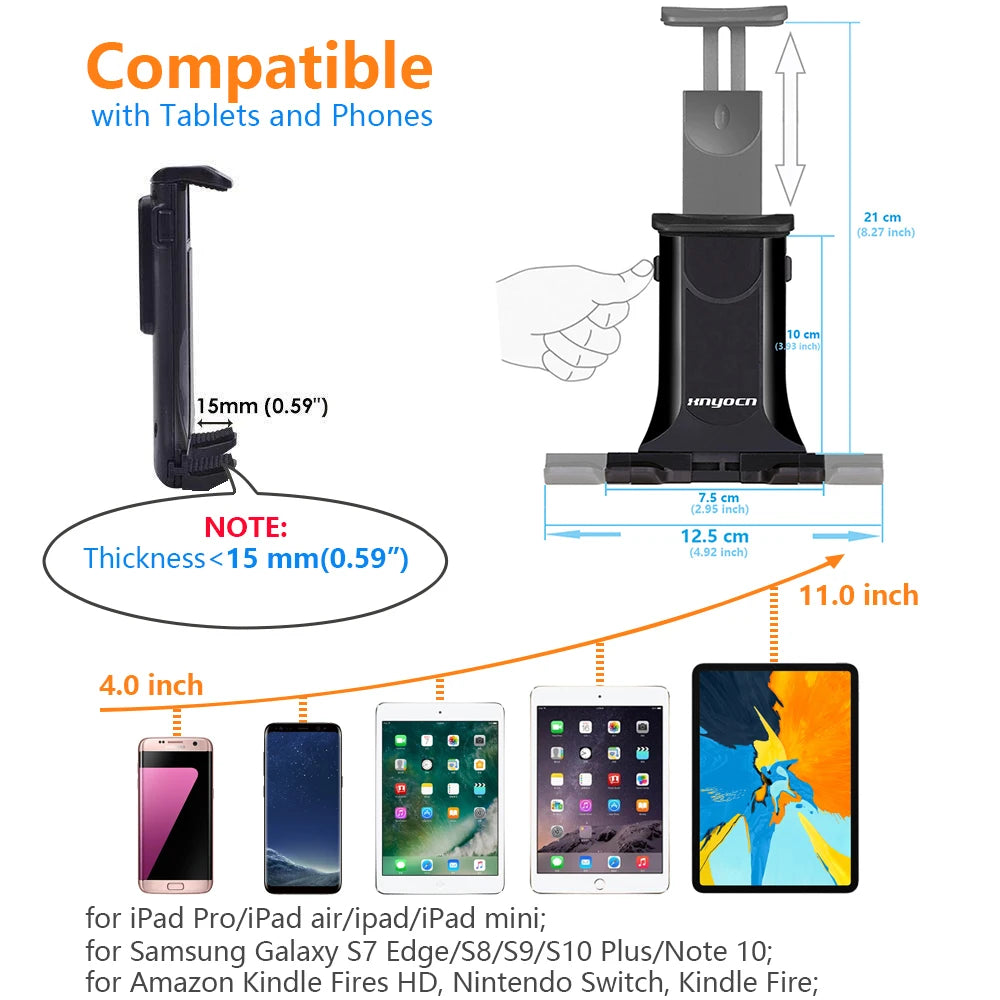 Xnyocn Tablet Stand Universal Adjustable 4-11 inch Car Holder CD Slot Mount Mobile Phone Bracket For iPad iPhone Samsung Tablets