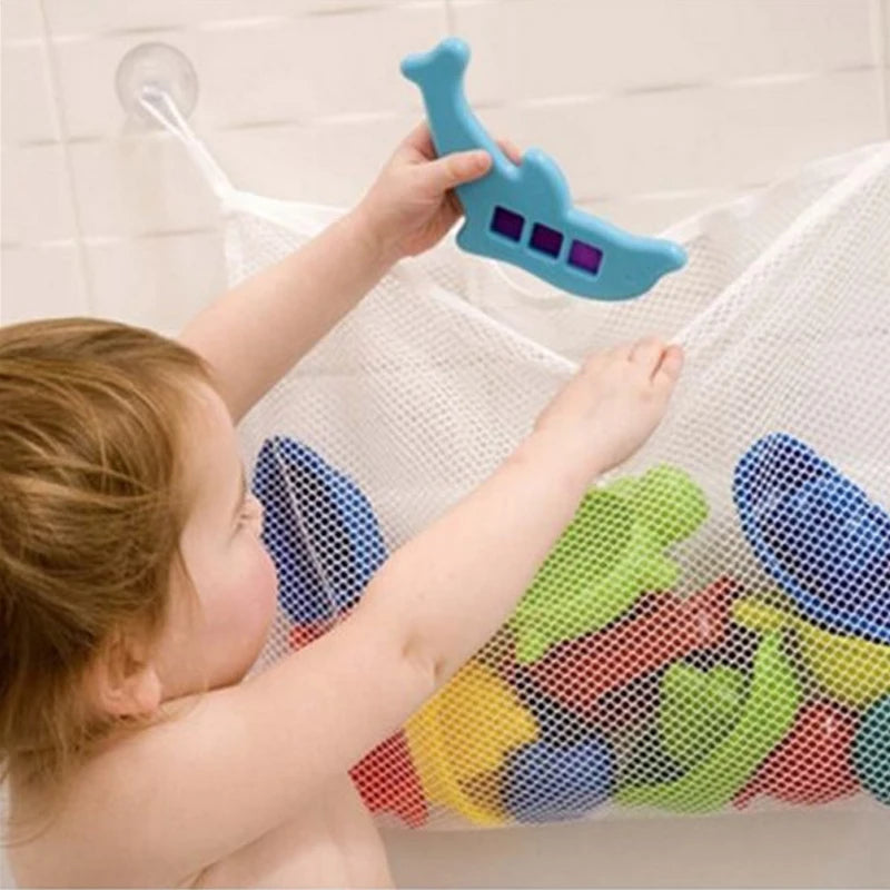 Baby Bathroom Mesh Bath Bag Kids Cartoon Basket Net Children's Games Network Waterproof Cloth Sand Toys Beach Storage Organizer