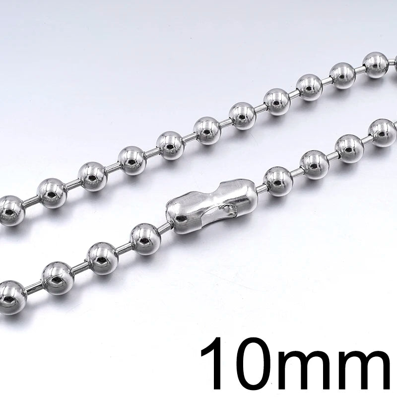 MENS Bead Ball Chain Choker Necklace Women Jewelry Accessories For Christmas Gift Party Stainless Steel necklace WN040