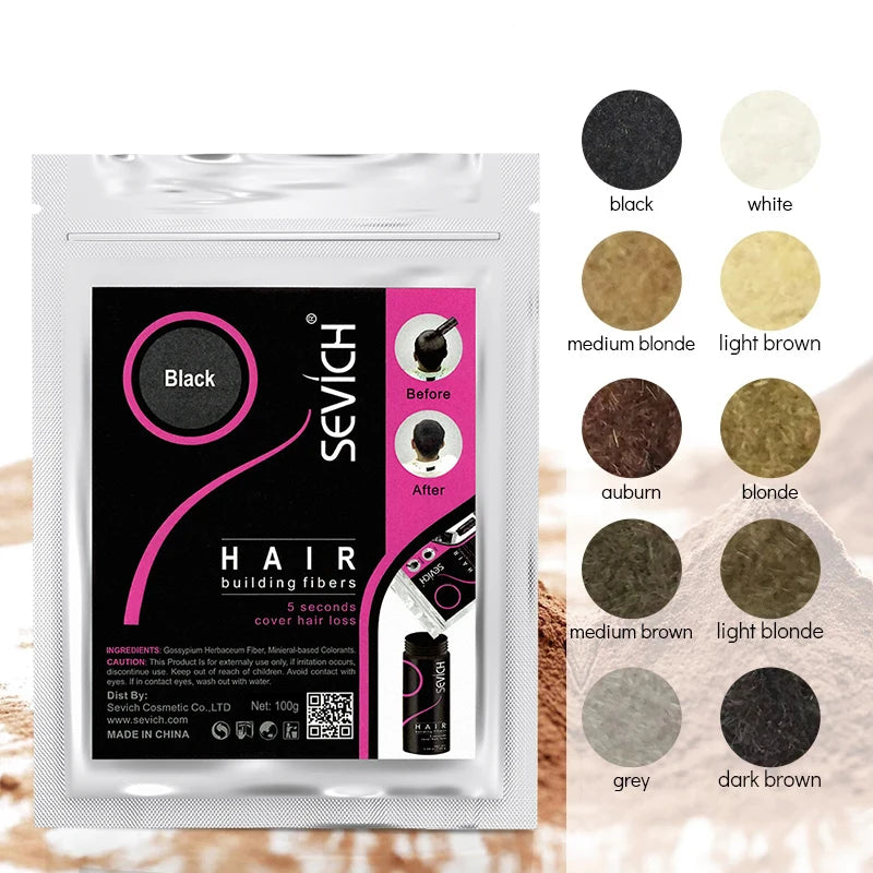 Hair Fibers Hair Building Keratin Powder Hair Color Volume Product Care Treatment Black/Dark Brown 300g Refill