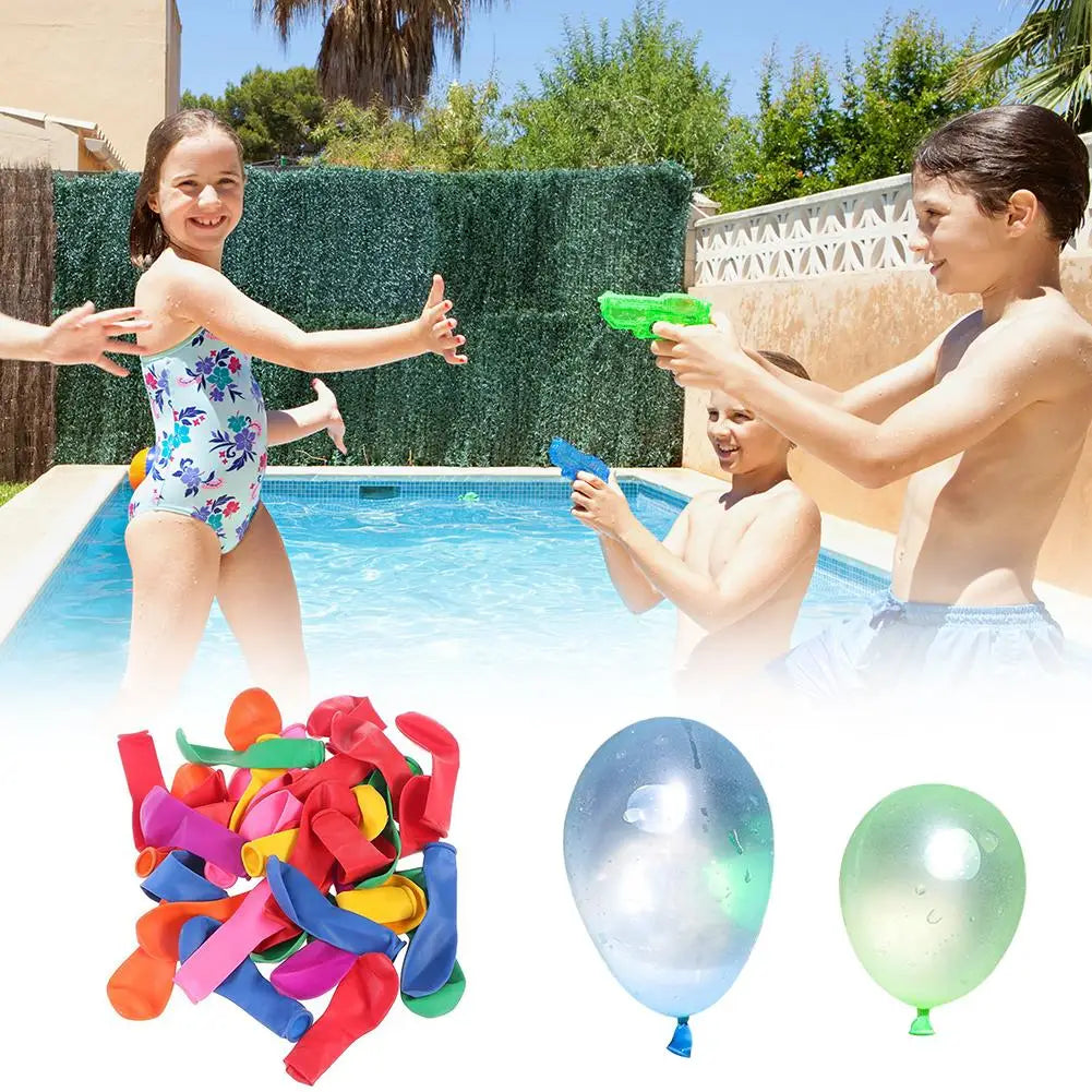 111pcs Multicolor Latex Filling Water Balloon Kids Summer Outdoor Beach Toy Easy Kit Latex Filling Water Bomb Ball Fight Games