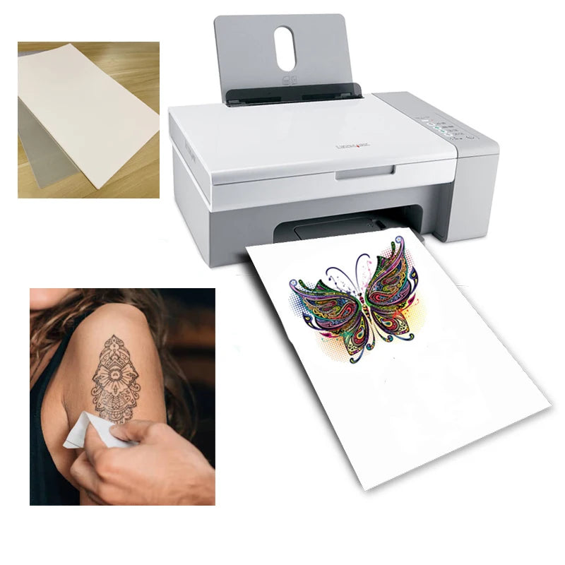 Laser Temporary Tattoo Stencil Transfer Paper Sheet A4 size Tattoo DIY Transfer Decal Paper for Laser Printers Tattoo Supplies