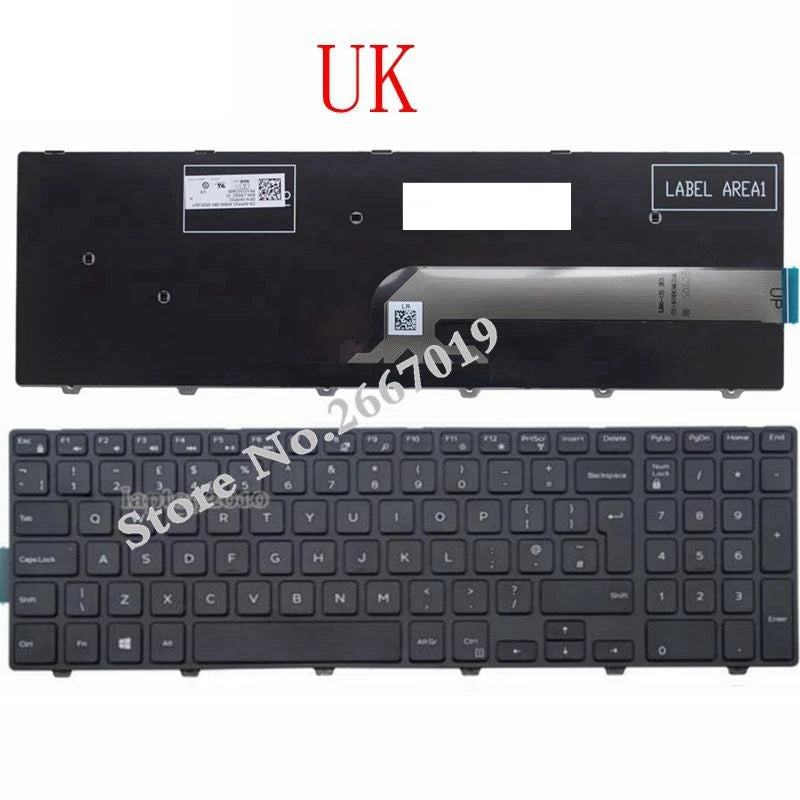 US/UK/SP keyboard For Dell Inspiron 15 3000 5000 3541 3542 3543 5542 3550 5545 5547 3551 3552 3559 3565 3567 3551 3558 5566 5748