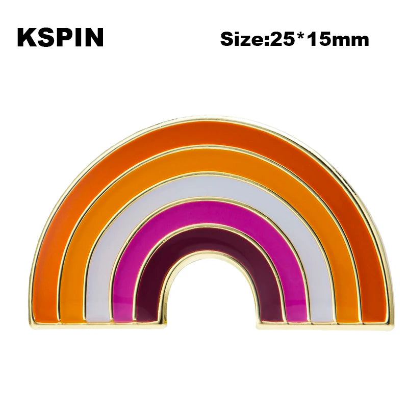 Rainbow Pride Badge Transgender Aromantic Fruid Pride Rainbow Sun Set Nonbinary Asexual Pansexual Pride Badge Lapel Pin Brooch