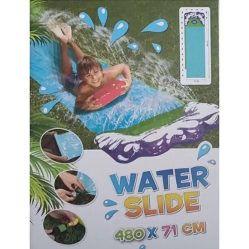 4.8x0.7m Lawn Water Slide Interactive Family Game Water Lawn Single Person Slide Toy Summer Gift Backyard Water for Play