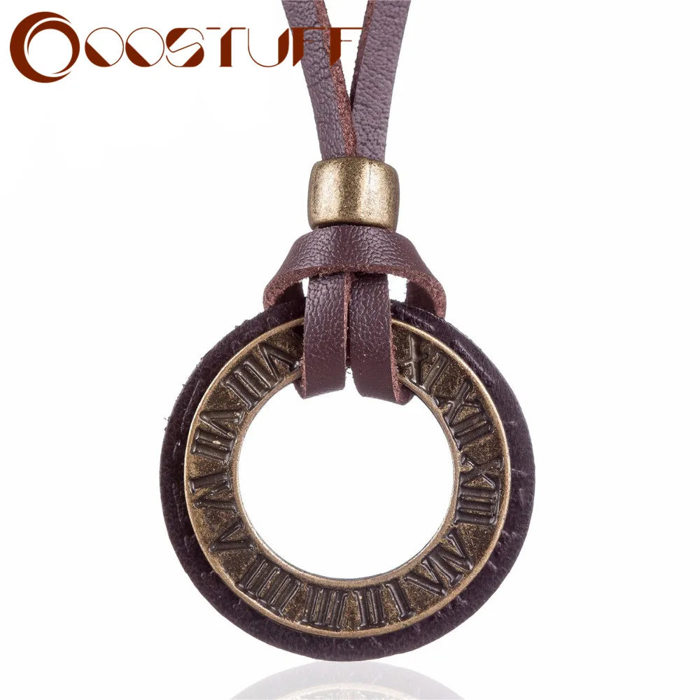 Maxi Necklace Men Jewelry Vintage Rome Genuine Leather Necklace Statement necklaces & pendants Men Necklaces Women Choker anime