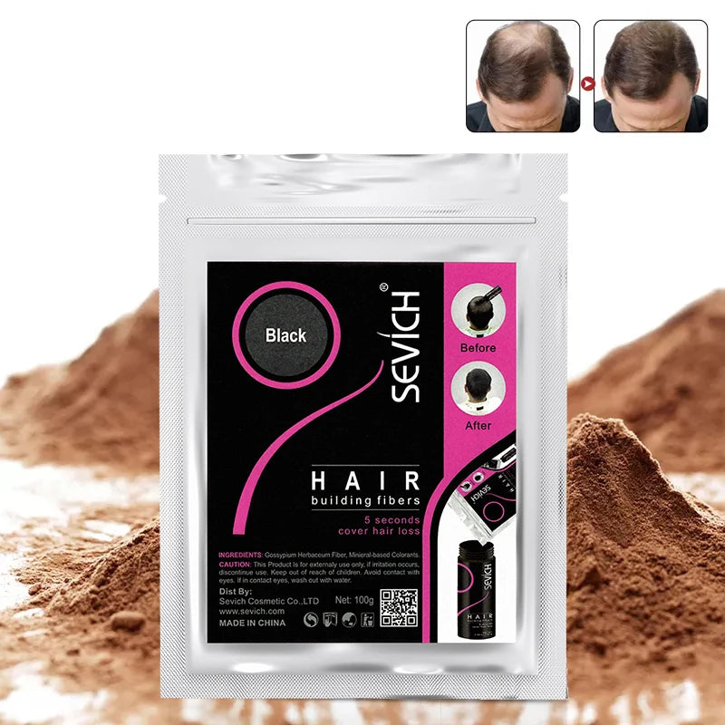 Hair Fibers Hair Building Keratin Powder Hair Color Volume Product Care Treatment Black/Dark Brown 300g Refill