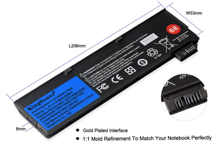 KingSener Laptop Battery for Lenovo ThinkPad X240 T440S T440 X250 X260 X270 T450S T460 T450 T450S T550 T560 45N1126 45N1127