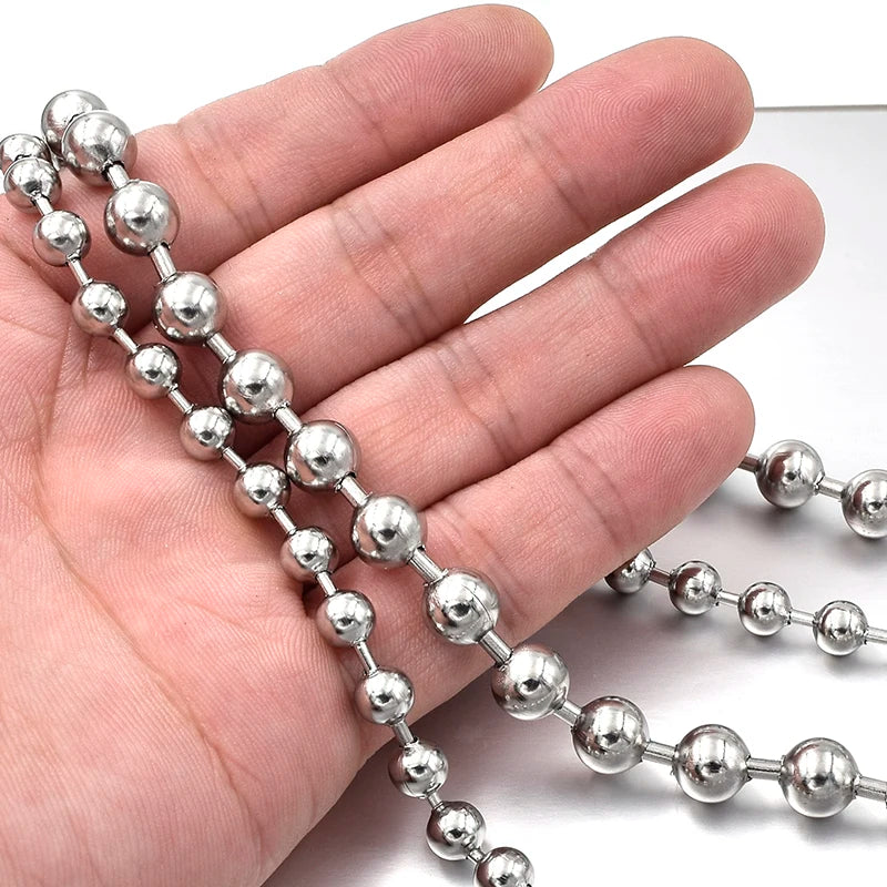 MENS Bead Ball Chain Choker Necklace Women Jewelry Accessories For Christmas Gift Party Stainless Steel necklace WN040