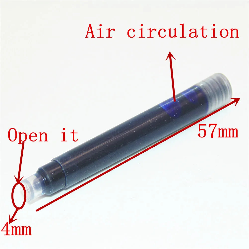 Wholesale Price 10PCS Disposable Blue and Black Fountain Pen Ink Cartridge Refills Length Fountain Pen Ink Cartridge Refills