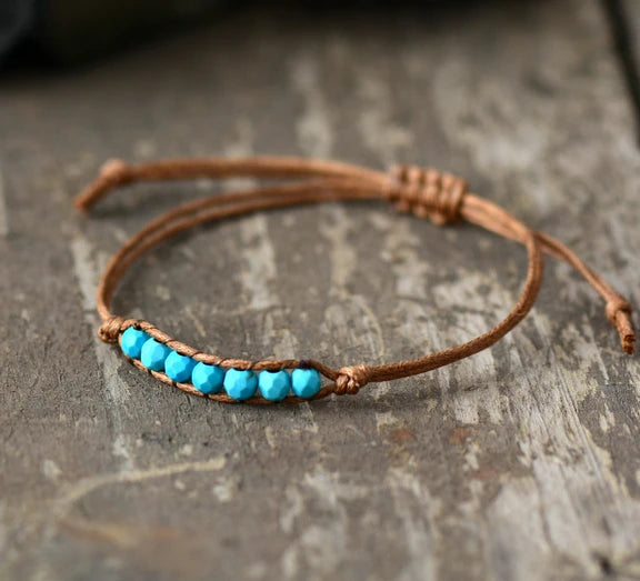 New Simple Bracelet Trendy Natural 4mm Stones Beads Wax Cord Friendship Bracelet Cute Girl Women Bracelet Dropshipping